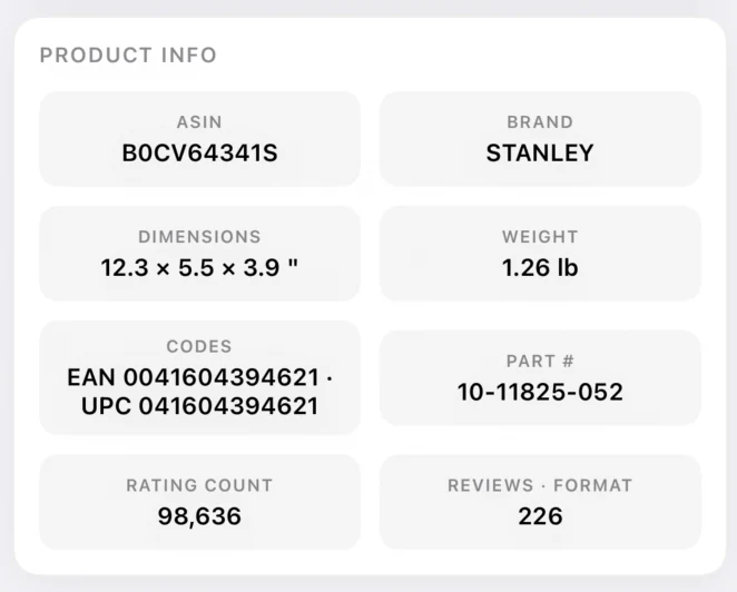 Product specs